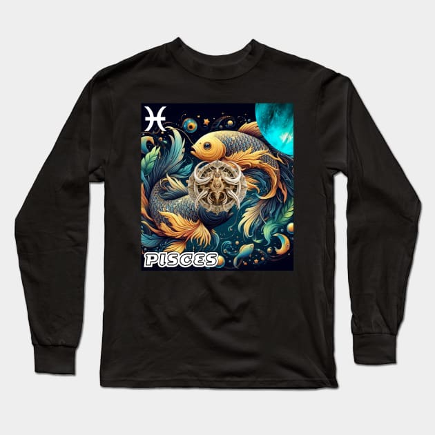 Pisces Long Sleeve T-Shirt by Crystal Reboot